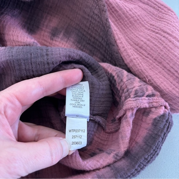 Purejill Women's Button Front Blouse Medium Petite Cotton Shirt - Picture 7 of 9